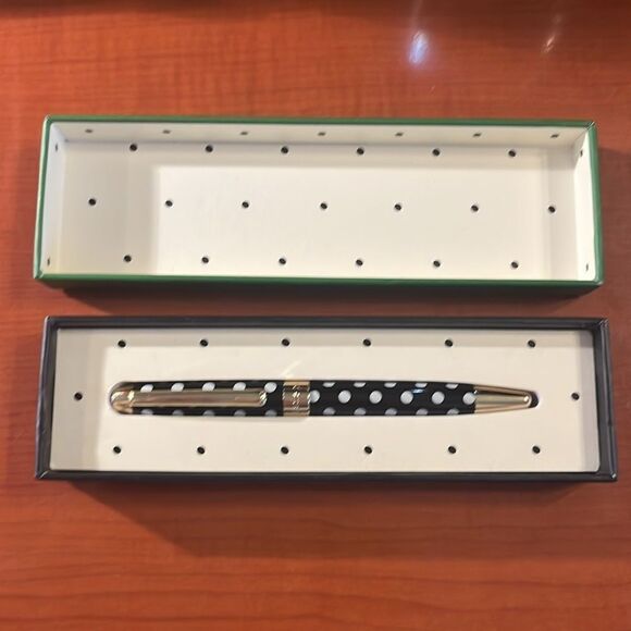 Kate Spade New York To Do List Polka Dot Ball Point Pen  Black Ink Pull Off Lid - Picture 11 of 13